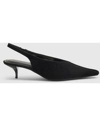 River Island - Suede Slingback Low Court Heels - Lyst