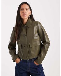 New Look - Pu Patch Pocket Jacket - Lyst