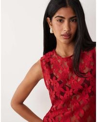 ASOS - Lace Over Sized Long Line Vest Top - Lyst