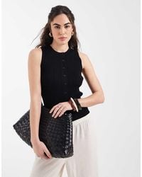 New Look - Ribbed Knitted Button Down Vest - Lyst