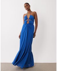 TFNC London - Chiffon Cut Out Detail Halter Neck Maxi Dress - Lyst