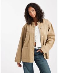 ASOS - Denim Barn Jacket With Contrast Collar - Lyst
