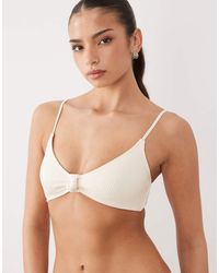 South Beach - Essentials Crinkle Knot Front Bikini Top - Lyst
