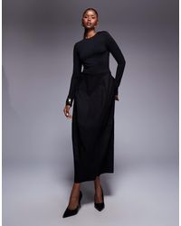 ASOS - – langärmliges hybrid-midikleid - Lyst