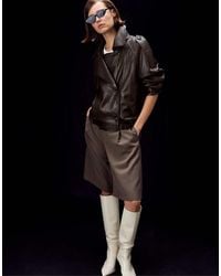 Stradivarius - Oversize 100% Leather Trench Coat - Lyst