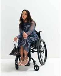ASOS - Asos Adaptive Drape Mesh Midi Dress - Lyst