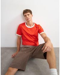 TOPMAN - Classic Fit Crop Ringer T-shirt - Lyst