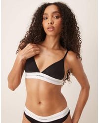 Calvin Klein - Modal Rib Unlined Triangle Bra - Lyst