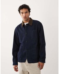 SELECTED - Contrast Collar Denim Jacket - Lyst