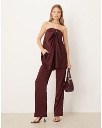 ASOS - Tailored Straight Leg Satin Pants - Lyst