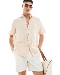 ASOS - Relaxed Textured Shirt With Patch Pockets - Lyst