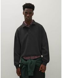Bershka - Buttoned Polo Collar Sweatshirt - Lyst
