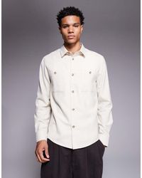ASOS - Flannel Overshirt With Patch Pockets - Lyst