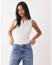 Miss Selfridge - Button Through Sleeveless Bodysuit - Lyst