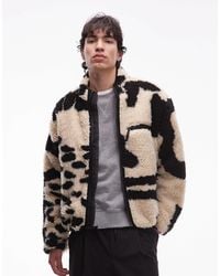 Obey - – jacke aus zotteligem sherpa-fleece mit jacquardmuster - Lyst