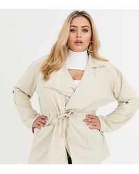 Boohoo Pratica giacca a portafoglio color pietra - Neutro