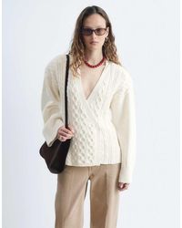 & Other Stories - Chunky Cable Knitted Cardigan With Side Fastening - Lyst