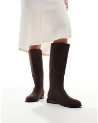 London Rebel - – scarlett refined – reitstiefel aus wildlederimitat - Lyst