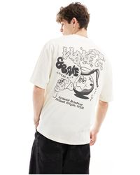 ASOS - T-shirt oversize color bianco sporco con stampa sul retro stile skate - Lyst