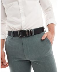 ASOS - Faux Leather Belt With Triple Metal Keeper - Lyst