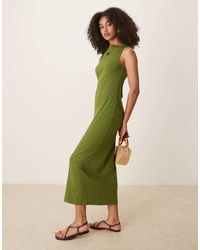 ASOS - Wide Rib Sleeveless Boat Neck Midi Dress - Lyst