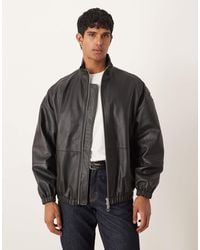 ASOS - – oversize-trainingsjacke aus echtleder - Lyst