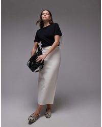 Mango - Gonna Midi Chiaro - Lyst
