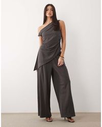 ASOS - Co-ord Linen Look Longline Top With Asymmetric Hem - Lyst