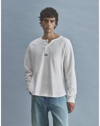 Pull&Bear - Henley Collar T-Shirt - Lyst