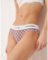 Calvin Klein - Braguitas Rosas De Corte Bikini Con Estampado De Emblema De Algodón Y Modal Icon Cotton Modal De - Lyst