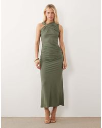 ASOS - Sleeveless Ruched Midi Dress With Trim Detail - Lyst