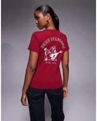 TRUE RELIGION - Crystal Logo Crewneck T-Shirt With Back Print - Lyst