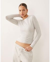 Abercrombie & Fitch - – langärmliges, knapp geschnittenes t-shirt - Lyst
