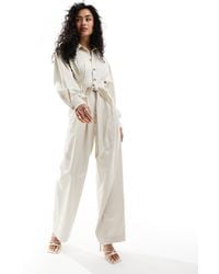 & Other Stories - Long Sleeve Jumpsuit With Button Front And Tie Waist - Lyst
