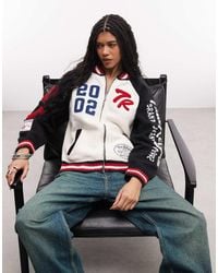 TRUE RELIGION - Logo Raglan Zip Through Cardigan - Lyst