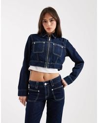 Tommy Hilfiger - Cropped Denim Jacket Co-ord - Lyst