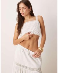 Abercrombie & Fitch - Square Neck Bubble Lace Cami Top - Lyst