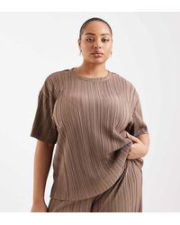 ONLY - Recht Plissé T-Shirt - Lyst