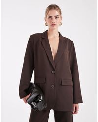 Pieces - Oversized Tailored Blazer - Lyst