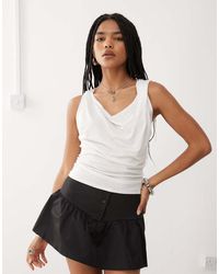 Weekday - Drape Front Hooded Top - Lyst