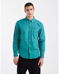 Fred Perry - Relaxed Fit Washed Twill Pocket Logo Shirt - Lyst