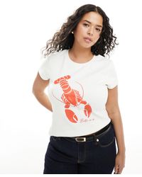 ASOS - Asos design curve - t-shirt court à motif homard - crème - Lyst