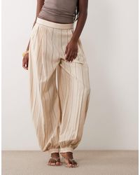 Mango - Linen Mix Cuffed Trouser - Lyst