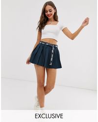 Ellesse Recycled Tennis Skirt With Logo Tape Buckle Belt - Blue