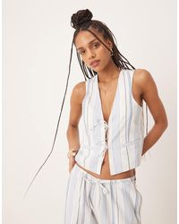 Iisla & Bird - Top Playero Claro A Rayas Con Lazada Delantera De (Parte De Un Conjunto) - Lyst