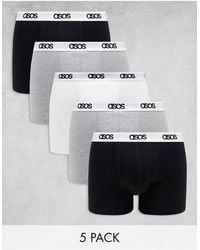 ASOS - 5 Pack Trunks With Branded Waistband - Lyst