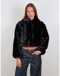 SIMMI - Faux Fur Tonal Cropped Bomber - Lyst