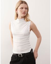 Weekday - Mock Neck Sleeveless Top With Side Button Detailing - Lyst