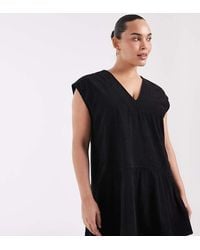 ASOS - Asos Design Curve Relaxed V Neck Mini Dress With Dropped Waist - Lyst