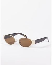 A.Kjærbede - Bella Oval Metal Framed Sunglasses - Lyst